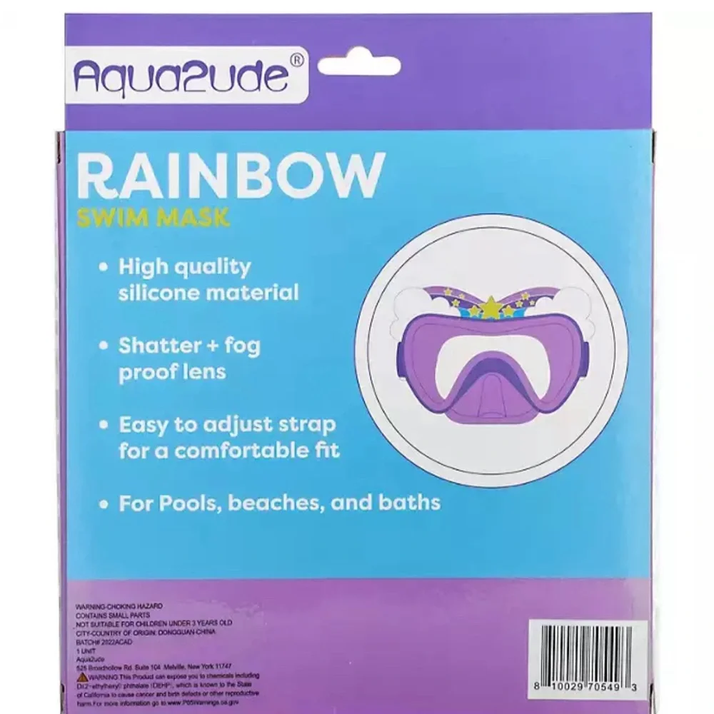Aqua2ude Rainbow🌈Girls'👧🏻Novelty Wonder Swim🏊‍♀️Mask🥽